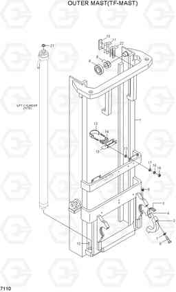 7110 OUTER MAST(TF-MAST) HDF15/18III, Hyundai