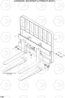 7160 CARRIAGE & BACKREST(TF-MAST) HDF15/18III, Hyundai
