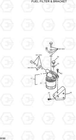 9150 FUEL FILTER & BRACKET HDF15/18III, Hyundai