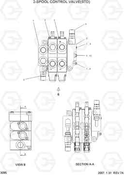 3095 2-SPOOL CONTROL VALVE(STD) HDF15/18-5, Hyundai