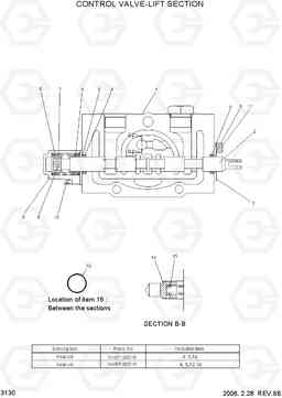 3130 CONTROL VALVE-LIFT SECTION HDF15/18-5, Hyundai