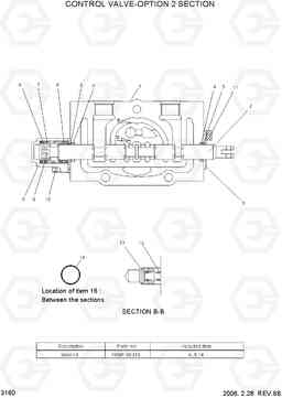 3160 CONTROL VALVE-OPTION 2 SECTION HDF15/18-5, Hyundai