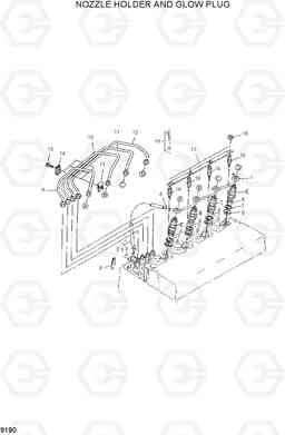 9190 NOZZLE HOLDER AND GLOW PLUG HDF15/18-5, Hyundai