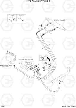 3060 HYDRAULIC PIPING 4 HDF20/25/30II, Hyundai