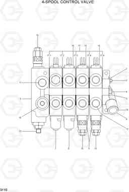 3110 4-SPOOL CONTROL VALVE HDF20/25/30II, Hyundai