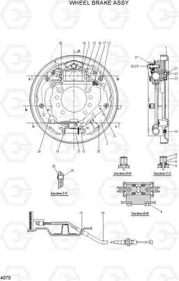 4070 WHEEL BRAKE ASSY HDF20/25/30II, Hyundai