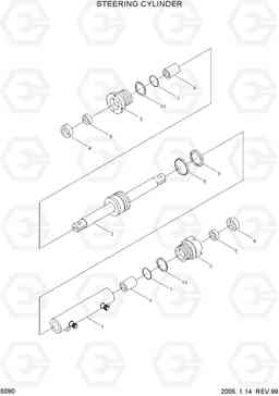 5091 STEERING CYLINDER(NEW) HDF20/25/30II, Hyundai