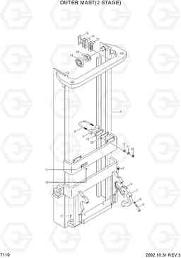 7110 OUTER MAST(2 STAGE) HDF20/25/30II, Hyundai