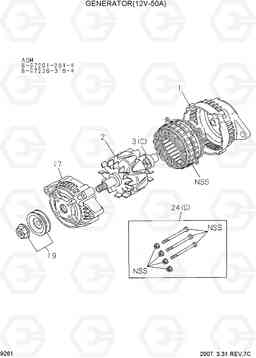 9261 GENERATOR(12V-50A) HDF20/25/30II, Hyundai