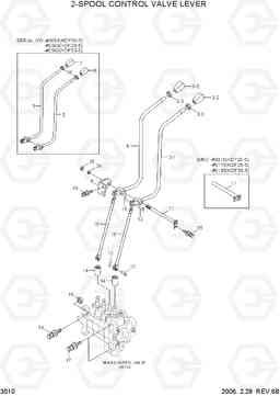 3010 2-SPOOL CONTROL VALVE LEVER HDF20/25/30-5, Hyundai