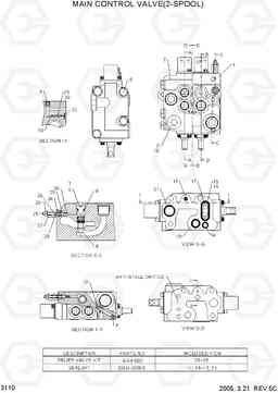 3110 MAIN CONTROL VALVE(2-SPOOL) HDF20/25/30-5, Hyundai