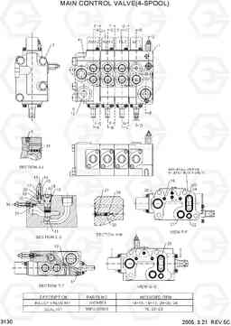 3130 MAIN CONTROL VAVLE(4-SPOOL) HDF20/25/30-5, Hyundai