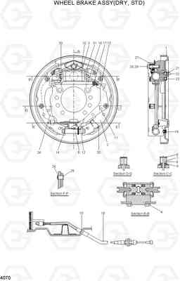 4070 WHEEL BRAKE ASSY(DRY) HDF20/25/30-5, Hyundai