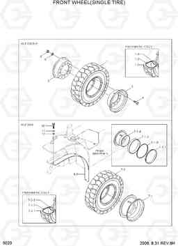 5020 FRONT WHEEL(SINGLE TIRE) HDF20/25/30-5, Hyundai