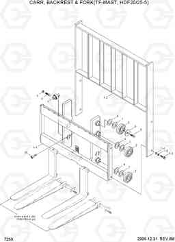 7250 CARRIAGE,BACKREST & FORK(TF-MAST,20/25) HDF20/25/30-5, Hyundai