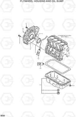 9030 FLYWHEEL HOUSING AND OIL SUMP HDF20/25/30-5, Hyundai