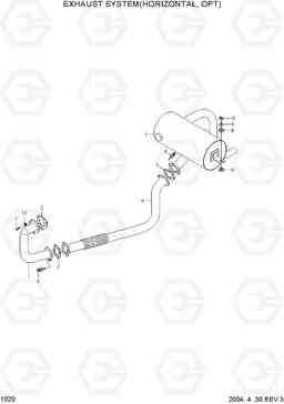 1020 EXHAUST SYSTEM(HORIZONTAL,OPT) HDF35/45III, Hyundai