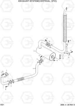 1021 EXHAUST SYSTEM(VERTICAL,STD) HDF35/45III, Hyundai