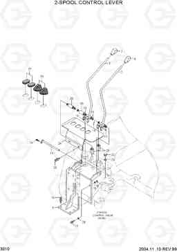 3010 2-SPOOL CONTROL LEVER HDF35/45III, Hyundai