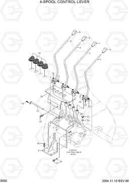 3030 4-SPOOL CONTROL LEVER HDF35/45III, Hyundai