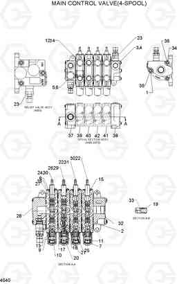 4040 MAIN CONTROL VALVE(4-SPOOL) HDF35/45III, Hyundai