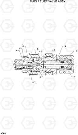 4080 MAIN RELIEF VALVE ASSY HDF35/45III, Hyundai