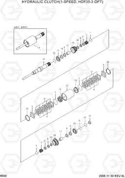 6040 HYDRAULIC CLUTCH(1-SPEED,HDF35-3 OPT) HDF35/45III, Hyundai