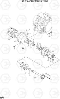 6070 DRIVE AXLE(SINGLE TIRE) HDF35/45III, Hyundai