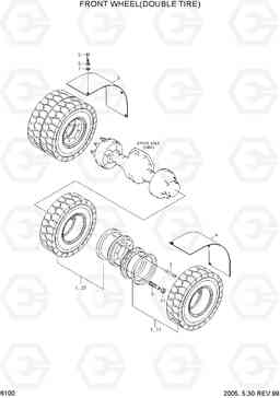 6100 FRONT WHEEL(DOUBLE TIRE) HDF35/45III, Hyundai