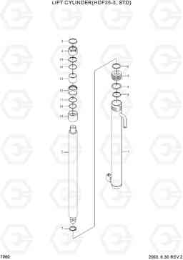 7060 LIFT CYLINDER(HDF35-3,STD) HDF35/45III, Hyundai