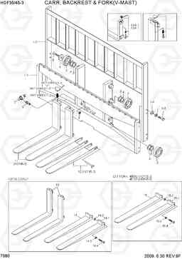 7080 CARR,BACKREST & FORK(V-MAST) HDF35/45III, Hyundai