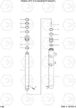 7185 FREE LIFT CYLINDER(TF-MAST) HDF35/45III, Hyundai