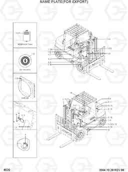 8020 NAME PLATE(FOR EXPORT) HDF35/45III, Hyundai