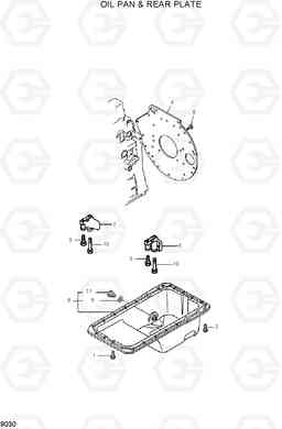 9030 OIL PAN & REAR PLATE HDF35/45III, Hyundai