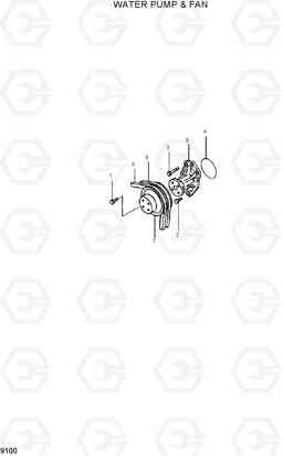 9100 WATER PUMP & FAN HDF35/45III, Hyundai