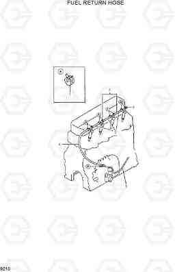 9210 FUEL RETURN HOSE HDF35/45III, Hyundai