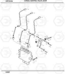 3020 3-SPOOL CONTROL VALVE LEVER HDF35/45A, Hyundai