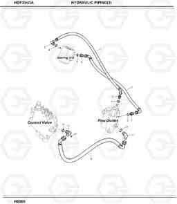 3060 HYDRAULIC PIPING 3 HDF35/45A, Hyundai