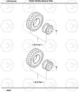 6100 FRONT WHEEL(SINGLE TIRE) HDF35/45A, Hyundai