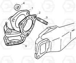 9270 EXHAUST OUTLET FLANGE 2 HDF35/45A, Hyundai