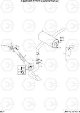 1021 EXHAUST SYSTEM(HORIZONTAL) HDF35/45AII, Hyundai