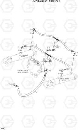 3040 HYDRAULIC PIPING 1 HDF35/45AII, Hyundai