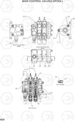 4020 MAIN CONTROL VALVE(2-SPOOL) HDF35/45AII, Hyundai