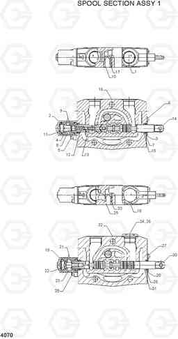 4070 SPOOL SECTION ASSY 1 HDF35/45AII, Hyundai