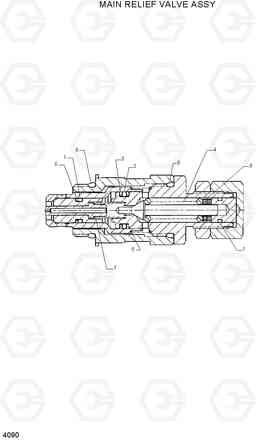 4090 MAIN RELIEF VALVE ASSY HDF35/45AII, Hyundai