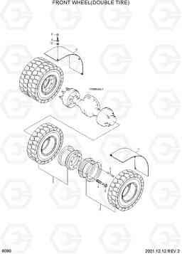 6090 FRONT WHEEL(DOUBLE TIRE) HDF35/45AII, Hyundai