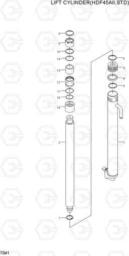 7041 LIFT CYLINDER(HDF45AII,STD) HDF35/45AII, Hyundai