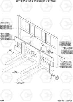 7140 LIFT BRACKET & BACKREST(3 STAGE) HDF35/45AII, Hyundai