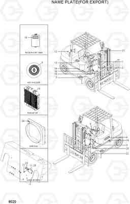 8020 NAME PLATE(FOR EXPORT) HDF35/45AII, Hyundai