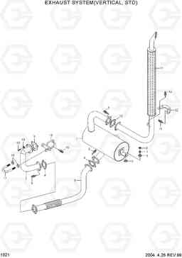 1021 EXHAUST SYSTEM(VERTICAL,STD) HDF50/70III, Hyundai